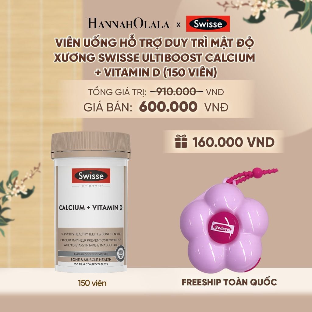  VIÊN UỐNG HỖ TRỢ DUY TRÌ MẬT ĐỘ XƯƠNG SWISSE ULTIBOOST CALCIUM + VITAMIN D (150 VIÊN) - A85 