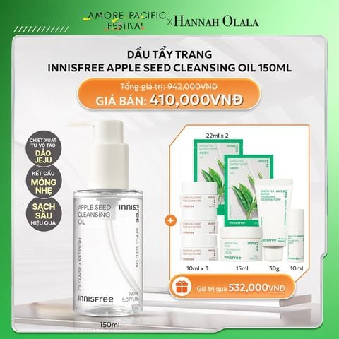  DEAL 10: DẦU TẨY TRANG INNISFREE APPLE SEED CLEANSING OIL 150 ML 