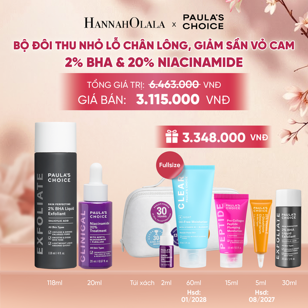  [COMBO] BỘ ĐÔI THU NHỎ LỖ CHÂN LÔNG PAULA'S CHOICE CLINICAL NIACINAMIDE 20%, SKIN PERFECTING 2% BHA LIQUID - DEAL 14 - A1988 