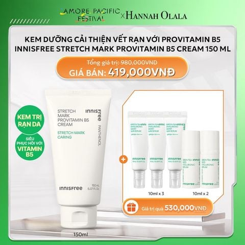  DEAL 13: KEM DƯỠNG CẢI THIỆN VẾT RẠN VỚI PROVITAMIN B5 INNISFREE STRETCH MARK PROVITAMIN B5 CREAM 150 ML 