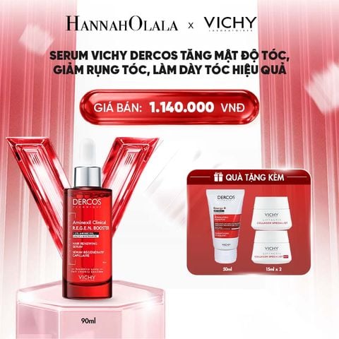  SERUM VICHY DERCOS TĂNG MẬT ĐỘ TÓC, GIẢM RỤNG TÓC, LÀM DÀY TÓC HIỆU QUẢ 90ML - DÀNH CHO TÓC MỎNG, THƯA, YẾU - B94 