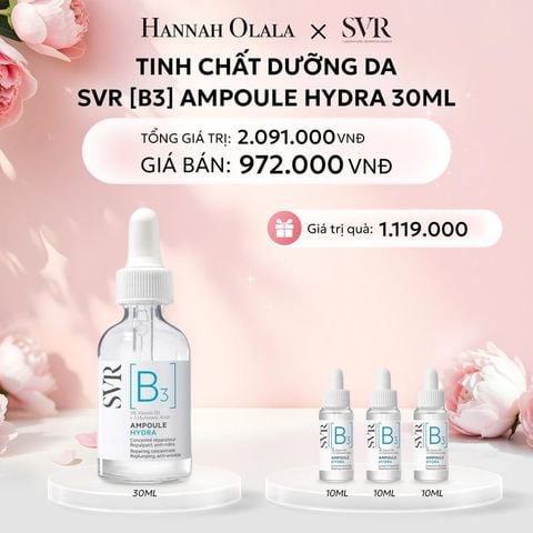  E335: DEAL 14: TINH CHẤT DƯỠNG DA, NGĂN NGỪA NẾP NHĂN, PHỤC HỒI DA VÀ DƯỠNG ẨM CHO DA SVR [B3] AMPOULE HYDRA 30ML 