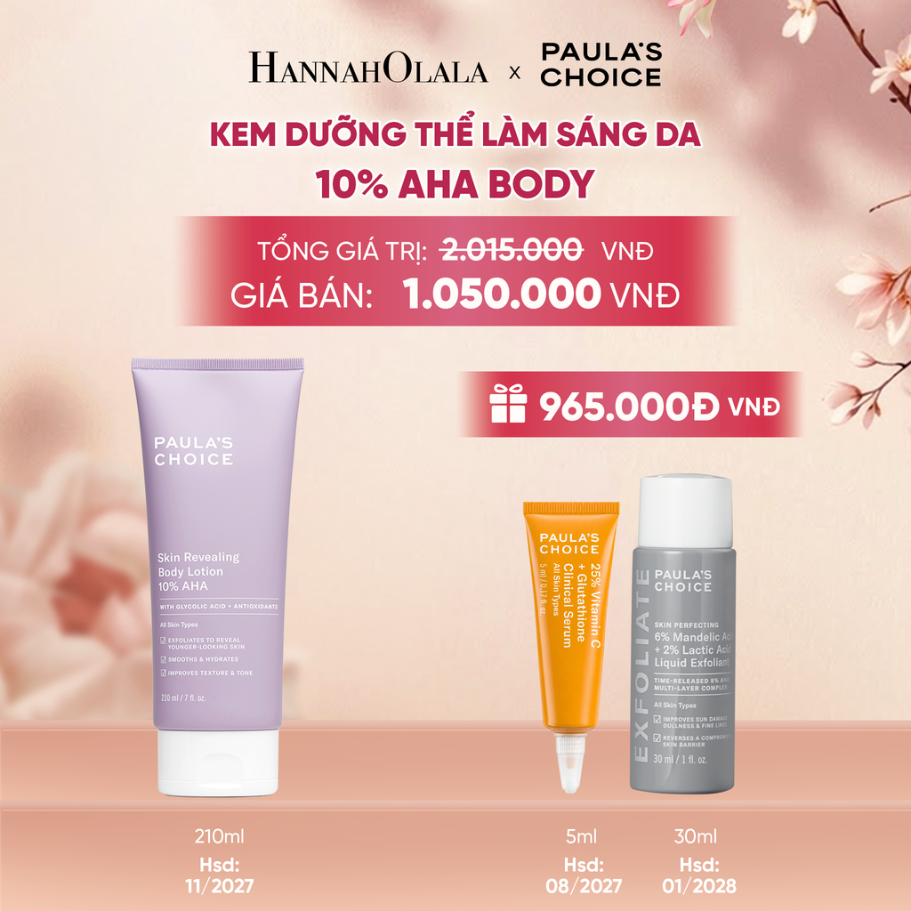  KEM DƯỠNG THỂ LÀM SÁNG DA VÀ LÀM ĐỀU MÀU DA SKIN REVEALING BODY LOTION 10% AHA 210ML - DEAL 2 - A820 