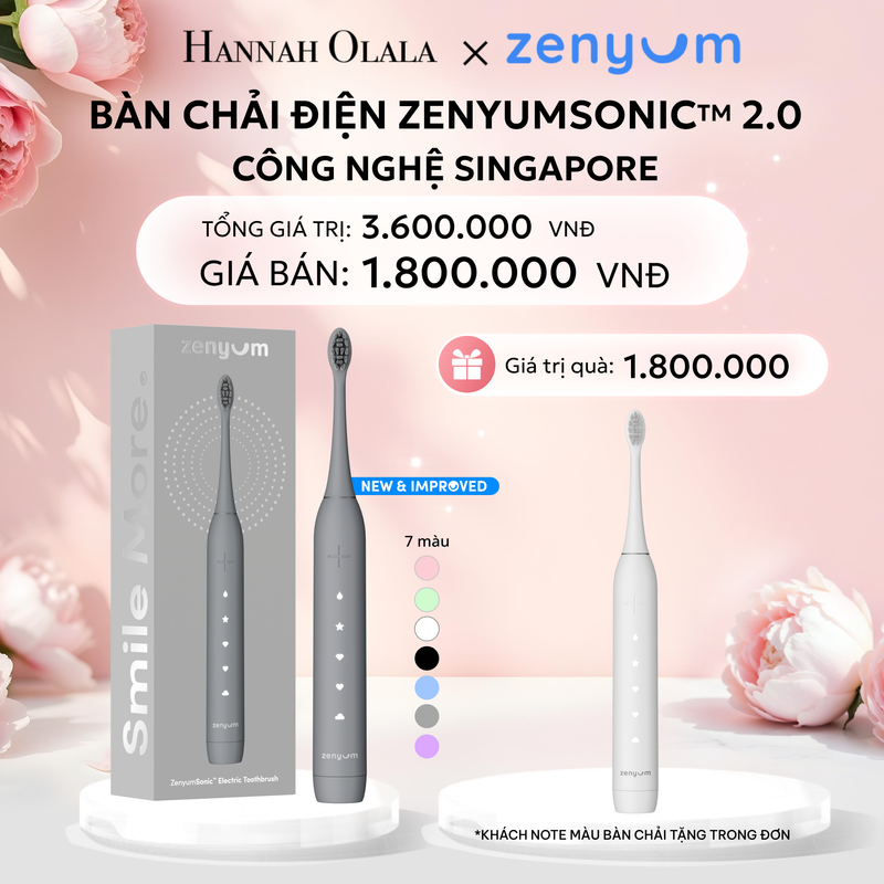  E867: DEAL 2: [MUA 1 TẶNG 1] BÀN CHẢI ĐIỆN ZENYUM SONIC 2.0 - CÔNG NGHỆ SINGAPORE 