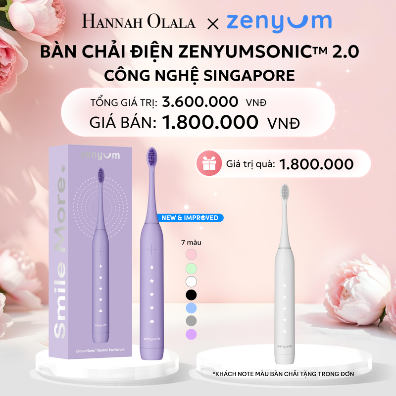  E867: DEAL 2: [MUA 1 TẶNG 1] BÀN CHẢI ĐIỆN ZENYUM SONIC 2.0 - CÔNG NGHỆ SINGAPORE 