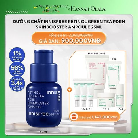  DEAL 3: DƯỠNG CHẤT INNISFREE RETINOL GREEN TEA PDRN SKINBOOSTER AMPOULE 25ML 