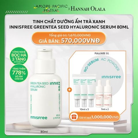  DEAL 4: TINH CHẤT DƯỠNG ẨM TRÀ XANH INNISFREE GREENTEA SEED HYALURONIC SERUM 80ML 