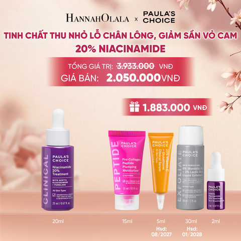  TINH CHẤT SE KHÍT LỖ CHÂN LÔNG VÀ LÀM MỜ THÂM MỤN NIACINAMIDE 20% 20ML - DEAL 4 - A417 