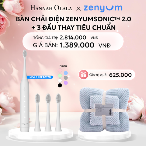  E883: DEAL 4: BỘ BÀN CHẢI ĐIỆN ZENYUM SONIC 2.0 + 3 ĐẦU THAY TIÊU CHUẨN 