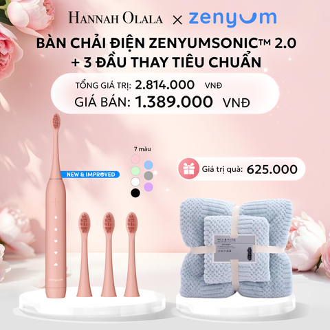  E883: DEAL 4: BỘ BÀN CHẢI ĐIỆN ZENYUM SONIC 2.0 + 3 ĐẦU THAY TIÊU CHUẨN 