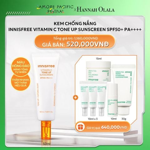  DEAL 5: KEM CHỐNG NẮNG INNISFREE VITAMIN C TONE UP SUNSCREEN SPF50+ PA++++ 