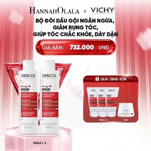  BỘ ĐÔI DẦU GỘI NGĂN NGỪA, GIẢM RỤNG TÓC, GIÚP TÓC CHẮC KHỎE, DÀY DẶN VICHY DERCOS HAIRLOSS 200ML - B83 