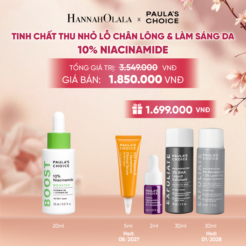  TINH CHẤT THU NHỎ LỖ CHÂN LÔNG VÀ LÀM SÁNG DA 10% NIACINAMIDE 20ML - DEAL 5 - A1802 