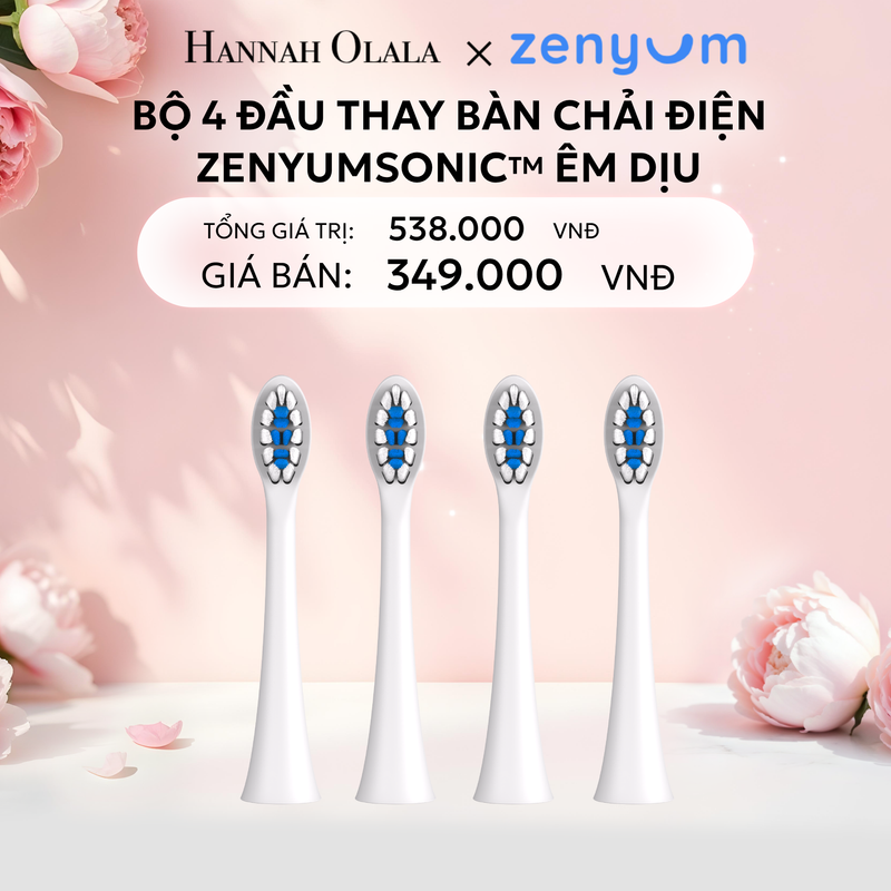  E890: DEAL 5: HỘP 4 ĐẦU BÀN CHẢI ZENYUM SONIC PHIÊN BẢN ÊM DỊU 