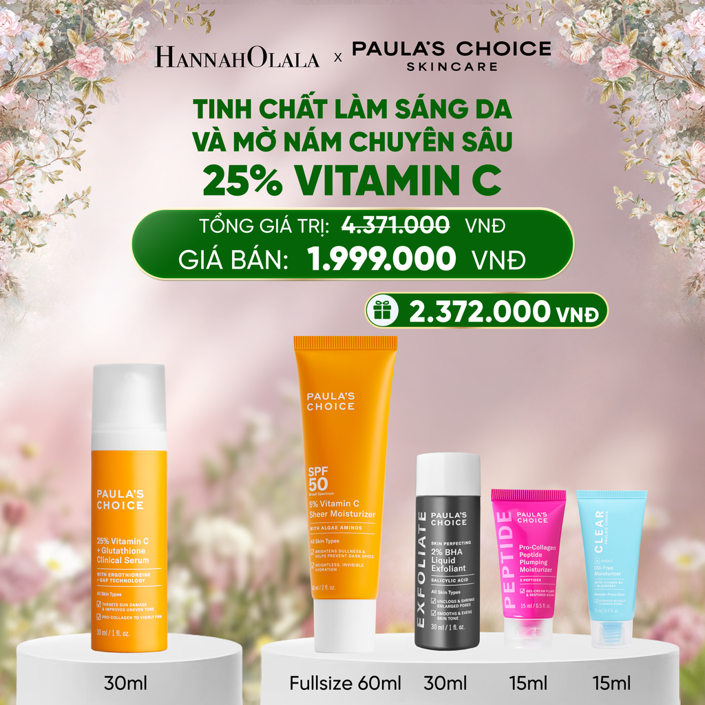  DEAL 6: TINH CHẤT LÀM SÁNG DA VÀ MỜ NÁM CHUYÊN SÂU VỚI 25% VITAMIN C 25% VITAMIN C + GLUTATHIONE CLINICAL SERUM 30ML 