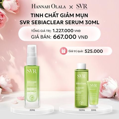  E341: DEAL 07: TINH CHẤT GIẢM MỤN, NGỪA THÂM VÀ MỀM MỊN DA 4 TRONG 1 SVR SEBIACLEAR SERUM 30ML 