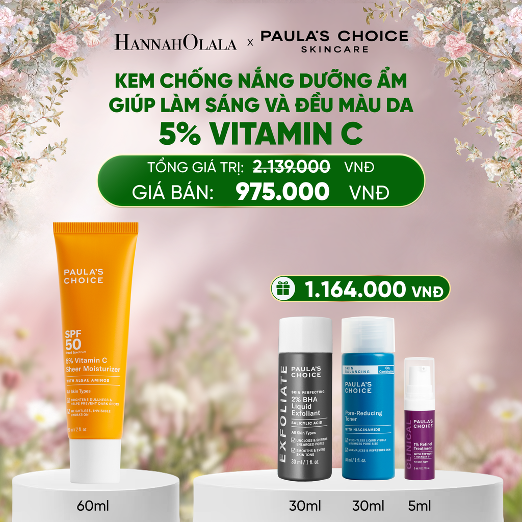  E539_DEAL 7: KEM CHỐNG NẮNG DƯỠNG ẨM GIÚP LÀM SÁNG VÀ ĐỀU MÀU DA VỚI 5% VITAMIN C SPF 50 60ML 