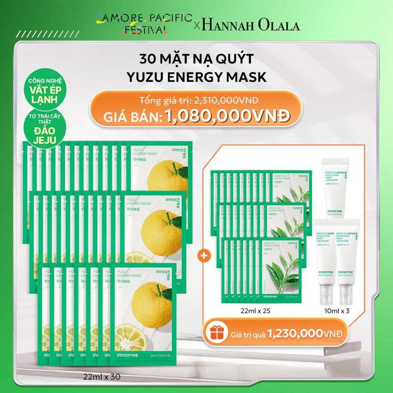  DEAL 9: 30 MẶT NẠ QUÝT YUZU ENERGY MASK 
