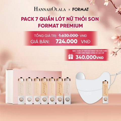  PACK 7 QUẦN LÓT NỮ THỎI SON FORMAT PREMIUM - MÀU BE MIX - 10005582 - A1688 