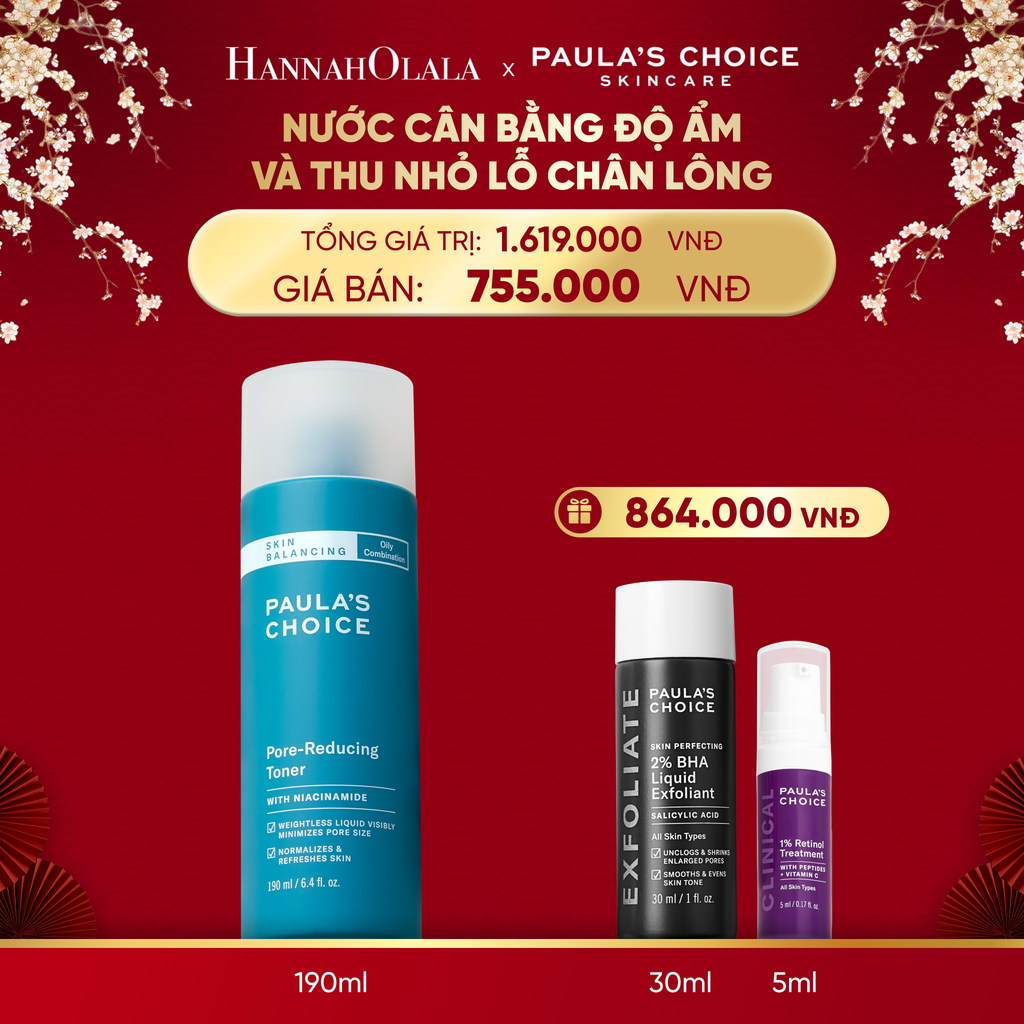  DEAL 10: NƯỚC CÂN BẰNG ĐỘ ẨM VÀ ĐIỀU CHỈNH LỖ CHÂN LÔNG 190ML 