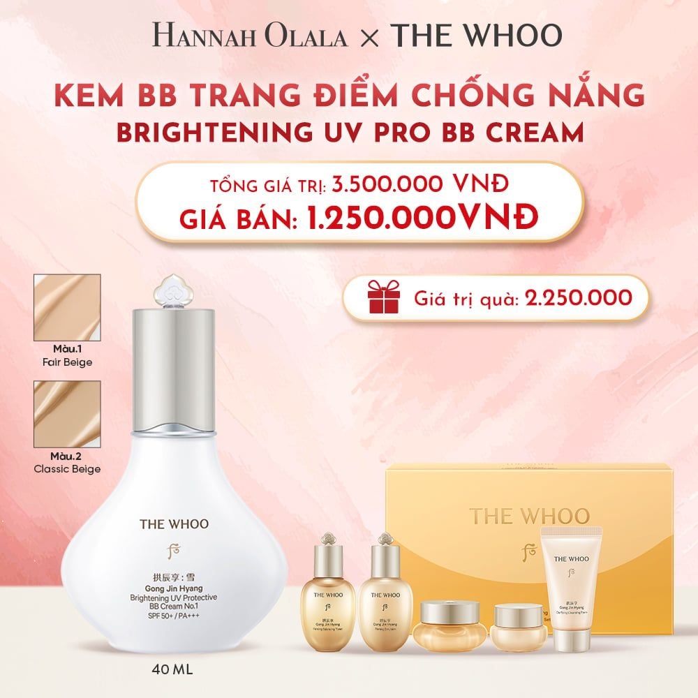  D19_DEAL11: PHIÊN BẢN 2025 - KEM BB TRANG ĐIỂM CHỐNG NẮNG WHOO SEOL BRIGHT UV PRO BB CREAM 40ML 