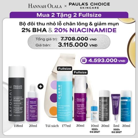  BỘ ĐÔI THU NHỎ LỖ CHÂN LÔNG PAULA'S CHOICE CLINICAL NIACINAMIDE 20%, SKIN PERFECTING 2% BHA LIQUID - DEAL 14 