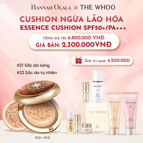  D21_DEAL12: [TẶNG KÈM 1 LÕI] CUSHION NGĂN NGỪA LÃO HÓA WHOO CHEONGIDAN ESSENCE CUSHION SPF50+/PA+++ 