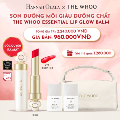  D28_DEAL14A: NEW - BỘ SON DƯỠNG CẢI THIỆN NẾP NHĂN MÔI THE WHOO ESSENTIAL LIP GLOW BALM - 99 BLOOM RED 