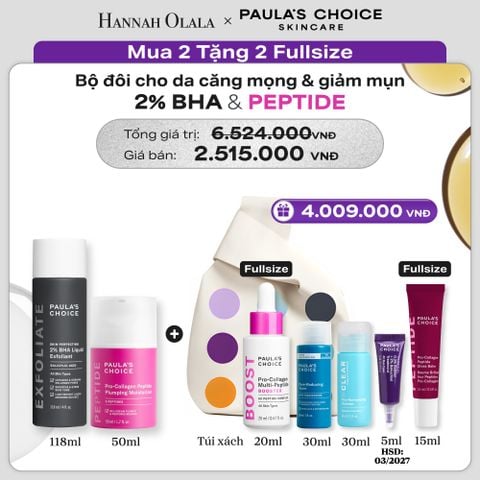  BỘ ĐÔI SKIN PERFECTING 2% BHA LIQUID VÀ KEM DƯỠNG ẨM CĂNG MỌNG VÀ GIẢM NẾP NHĂN PRO-COLLAGEN 50ML - DEAL 17 