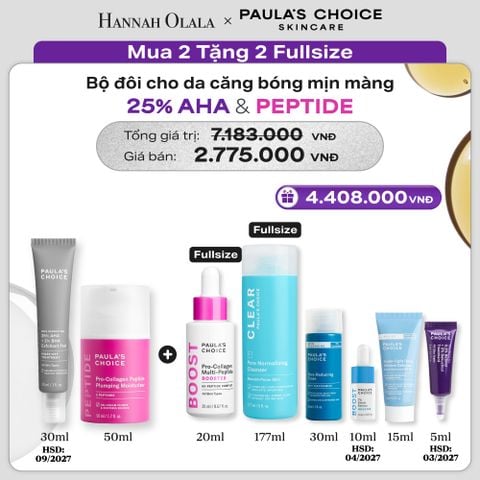  BỘ ĐÔI TINH CHẤT THAY DA SINH HỌC GIÚP DA SÁNG MỊN SKIN PERFECTING 25% AHA + 2% BHA EXFOLIANT PEEL 30ML VÀ GIẢM NẾP NHĂN PRO-COLLAGEN 50ML - HSD PEEL: 09/2027 - DEAL 21 