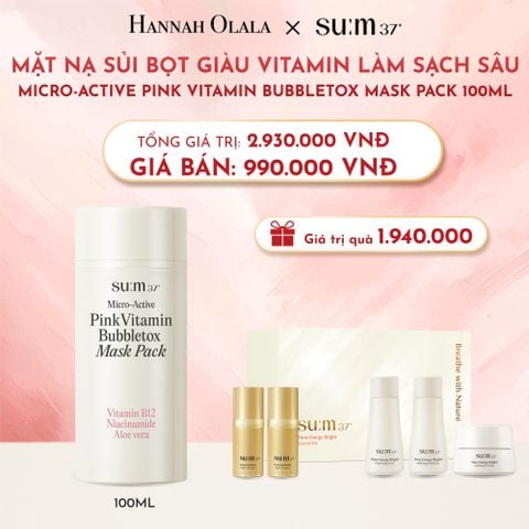  D5_DEAL21: MẶT NẠ SỦI BỌT GIÀU VITAMIN LÀM SẠCH SÂU SU:M37 MICRO-ACTIVE PINK VITAMIN BUBBLETOX MASK PACK 100ML 