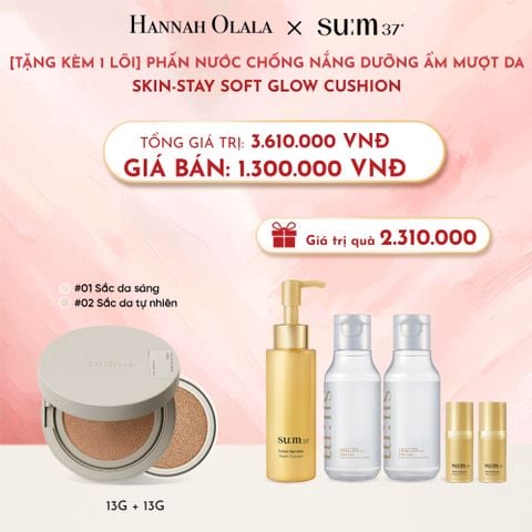  D9_DEAL24: [TẶNG KÈM 1 LÕI] PHẤN NƯỚC CHỐNG NẮNG DƯỠNG ẨM MƯỢT DA SUM37 SKIN-STAY SOFT GLOW CUSHION 