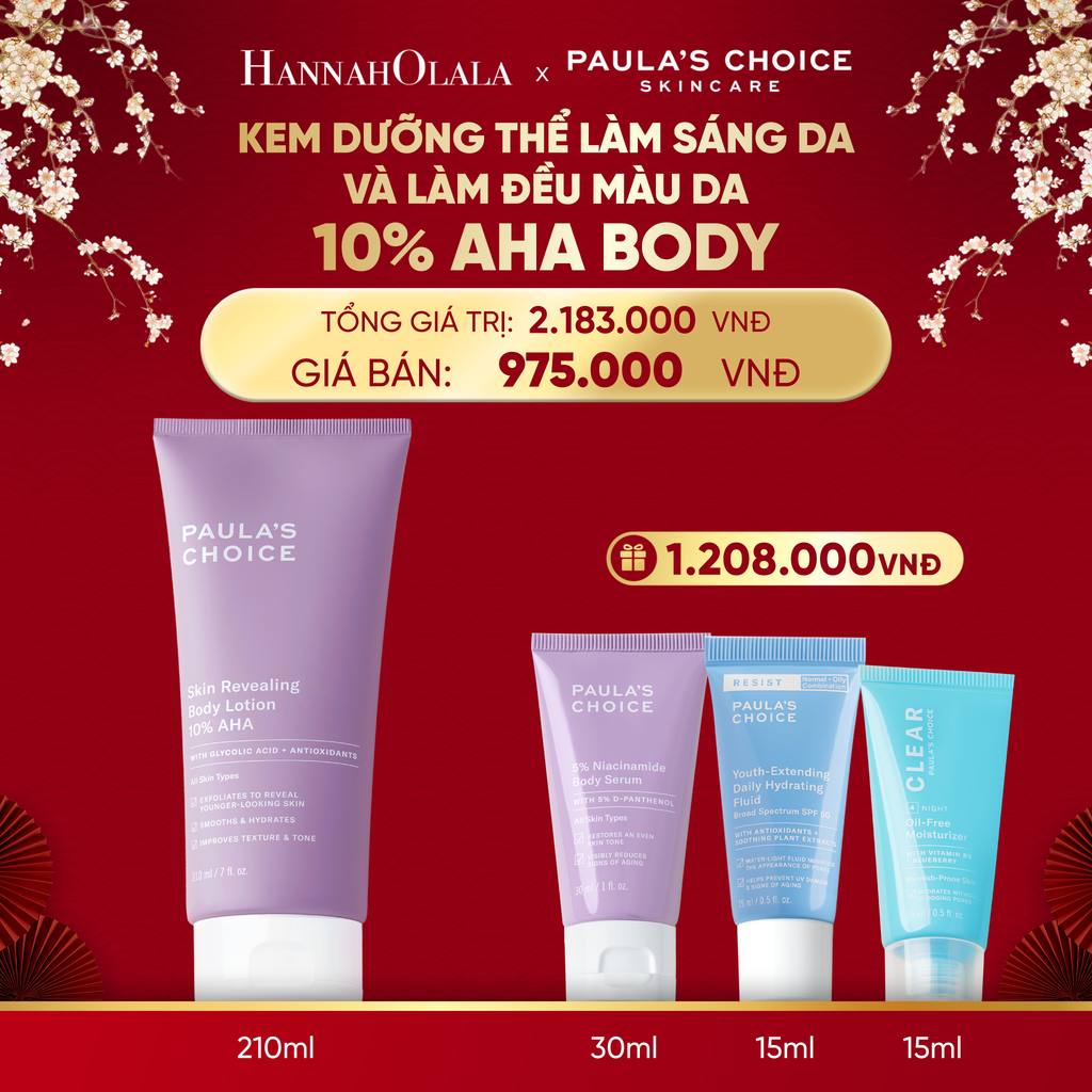  DEAL 2: KEM DƯỠNG THỂ LÀM SÁNG DA VÀ LÀM ĐỀU MÀU DA SKIN REVEALING BODY LOTION 10% AHA 210ML 