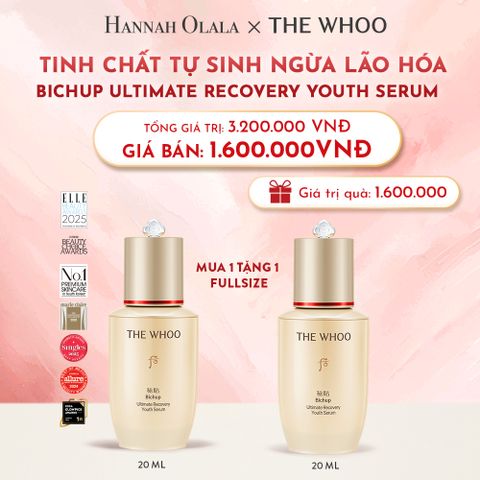  D33_DEAL02: [MUA 1 TẶNG 1] TINH CHẤT TỰ SINH NGỪA LÃO HÓA THẾ HỆ THỨ 4 THE WHOO BICHUP ULTIMATE RECOVERY YOUTH SERUM 20ML 