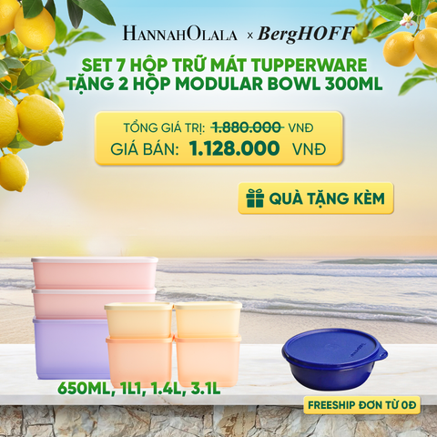  SET 7 HỘP TRỮ MÁT TUPPERWARE TẶNG 2 HỘP MODULAR BOWL 300ML - DEAL 2 