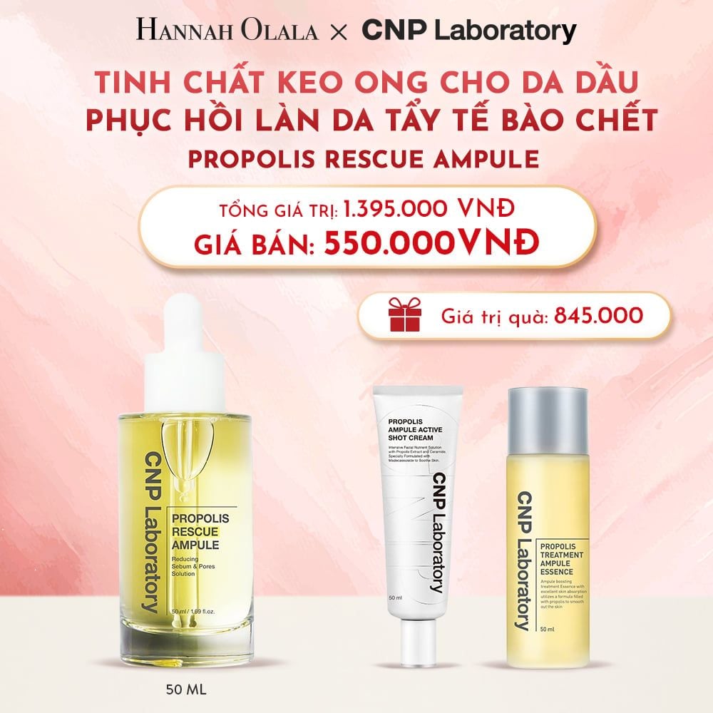  DEAL31: TINH CHẤT KEO ONG CHO DA DẦU PHỤC HỒI LÀN DA TẨY TẾ BÀO CHẾT CNP PROPOLIS RESCUE AMPULE 50ML 