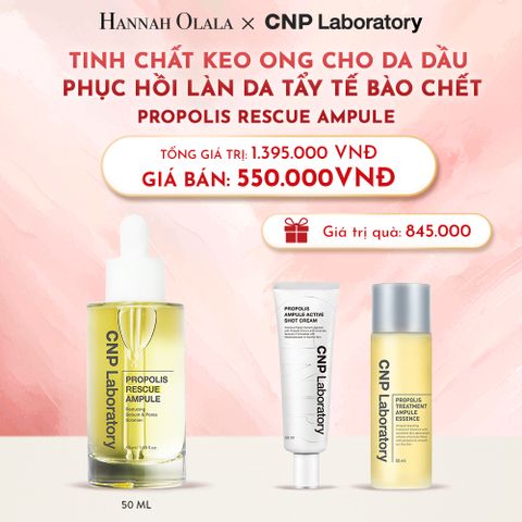  D1_DEAL31: NEW - TINH CHẤT KEO ONG CHO DA DẦU PHỤC HỒI LÀN DA TẨY TẾ BÀO CHẾT CNP PROPOLIS RESCUE AMPULE 50ML 