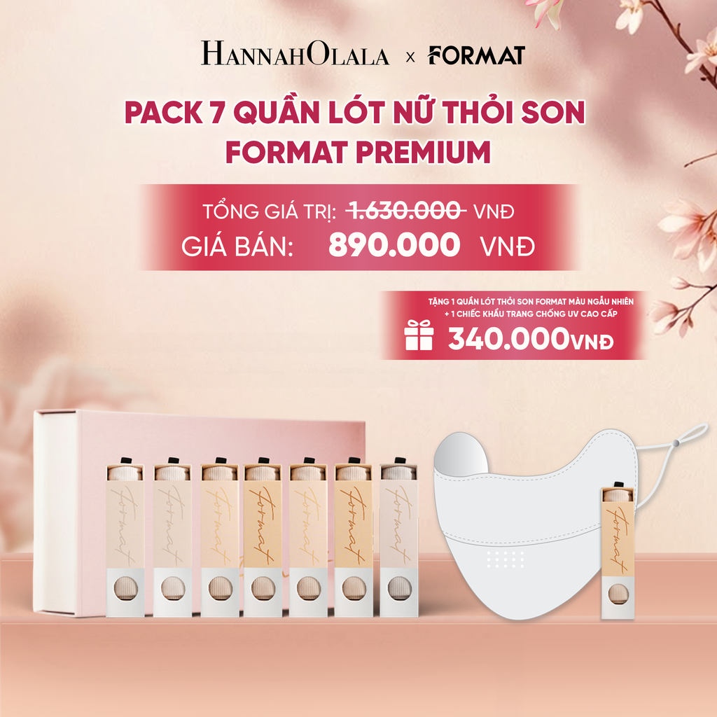  PACK 7 QUẦN LÓT NỮ THỎI SON FORMAT PREMIUM - MÀU BE MIX - 10006524 _ DEAL 3 - A219 
