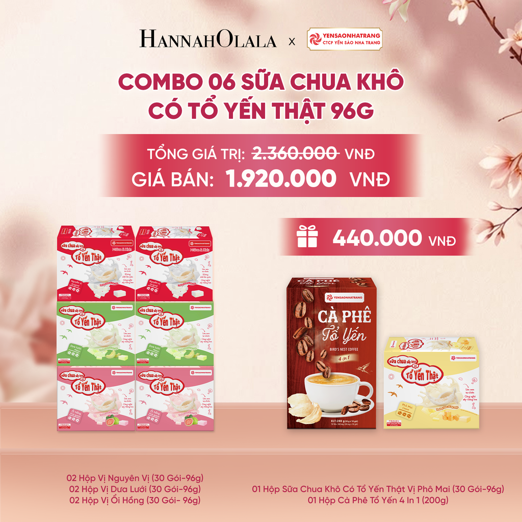  COMBO 06 SỮA CHUA KHÔ CÓ TỔ YẾN THẬT 96G - DEAL 3 - A429 