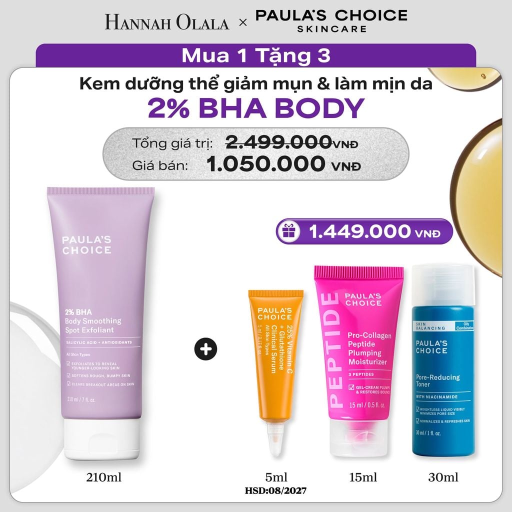  KEM DƯỠNG THỂ GIÚP LOẠI BỎ TẾ BÀO DA CHẾT VÀ MỀM MỊN DA 2% BHA 210ML - DEAL 03 