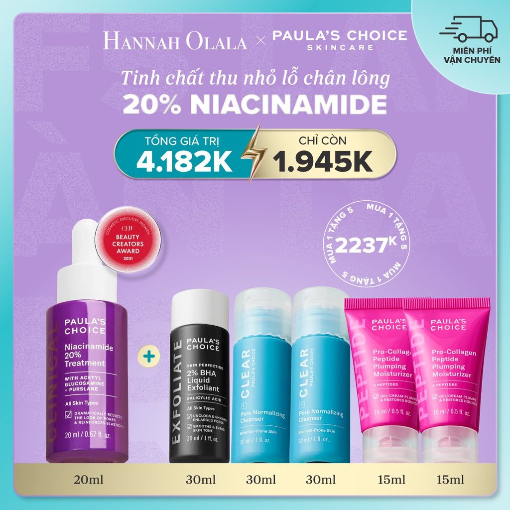  DEAL 3: TINH CHẤT SE KHÍT LỖ CHÂN LÔNG VÀ LÀM MỜ THÂM MỤN NIACINAMIDE 20% 20ML 