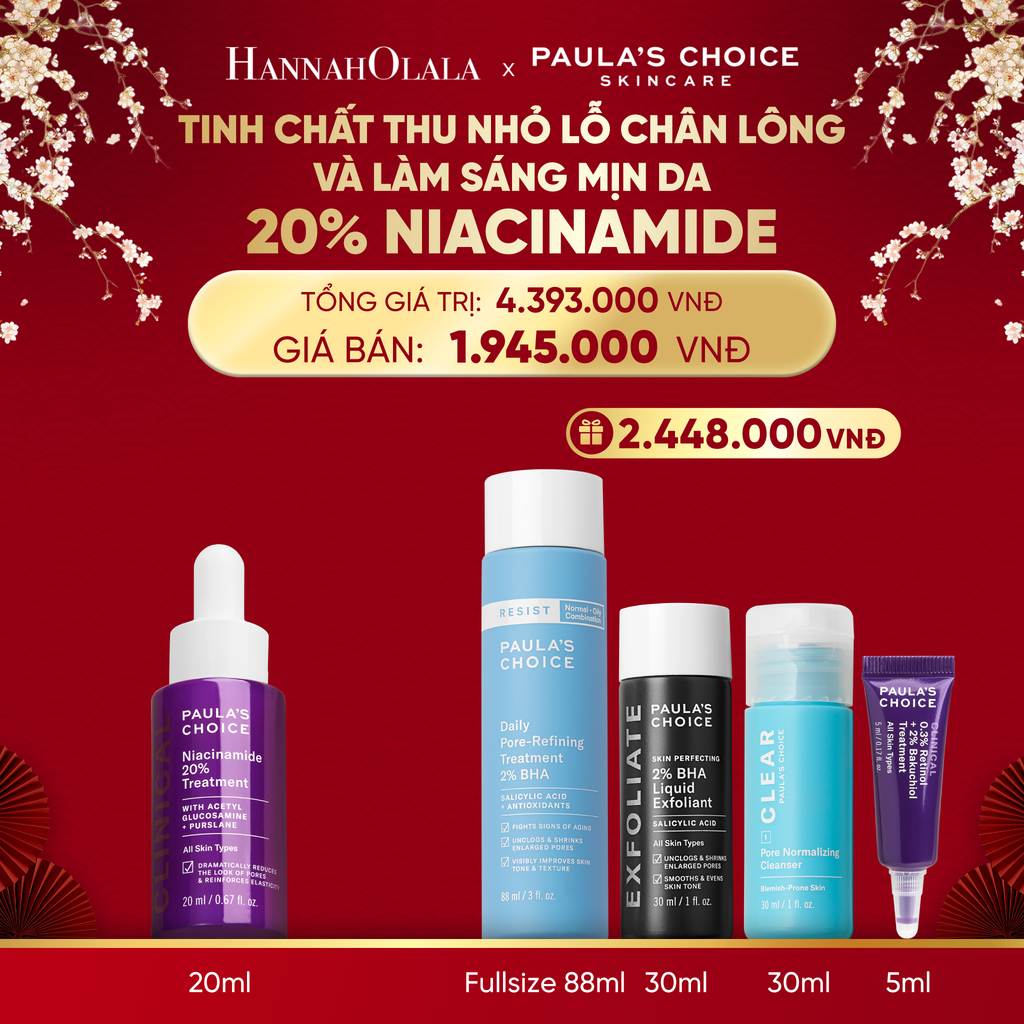  DEAL 4: TINH CHẤT SE KHÍT LỖ CHÂN LÔNG VÀ LÀM MỜ THÂM MỤN NIACINAMIDE 20% 20ML 