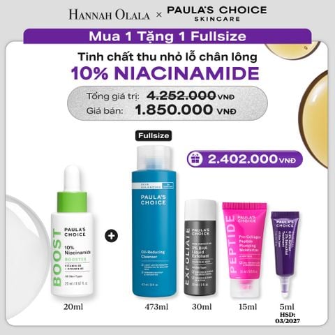  TINH CHẤT THU NHỎ LỖ CHÂN LÔNG VÀ LÀM SÁNG DA 10% NIACINAMIDE 20ML - DEAL 05 