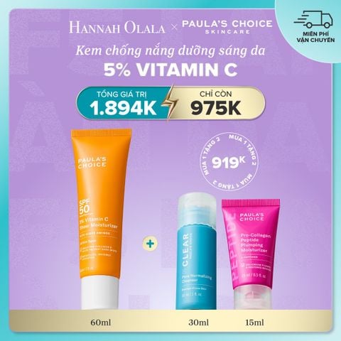  DEAL 5: KEM CHỐNG NẮNG DƯỠNG ẨM GIÚP LÀM SÁNG VÀ ĐỀU MÀU DA VỚI 5% VITAMIN C SPF 50 60ML 