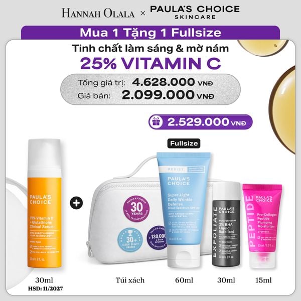  TINH CHẤT LÀM SÁNG DA VÀ MỜ NÁM CHUYÊN SÂU VỚI 25% VITAMIN C + GLUTATHIONE CLINICAL SERUM 30ML - HSD: 11/2027 - DEAL 06 - E17 