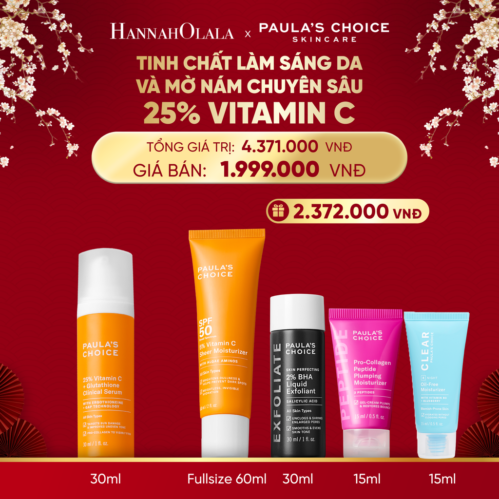  DEAL 6: TINH CHẤT LÀM SÁNG DA VÀ MỜ NÁM CHUYÊN SÂU VỚI 25% VITAMIN C 25% VITAMIN C + GLUTATHIONE CLINICAL SERUM 30ML 