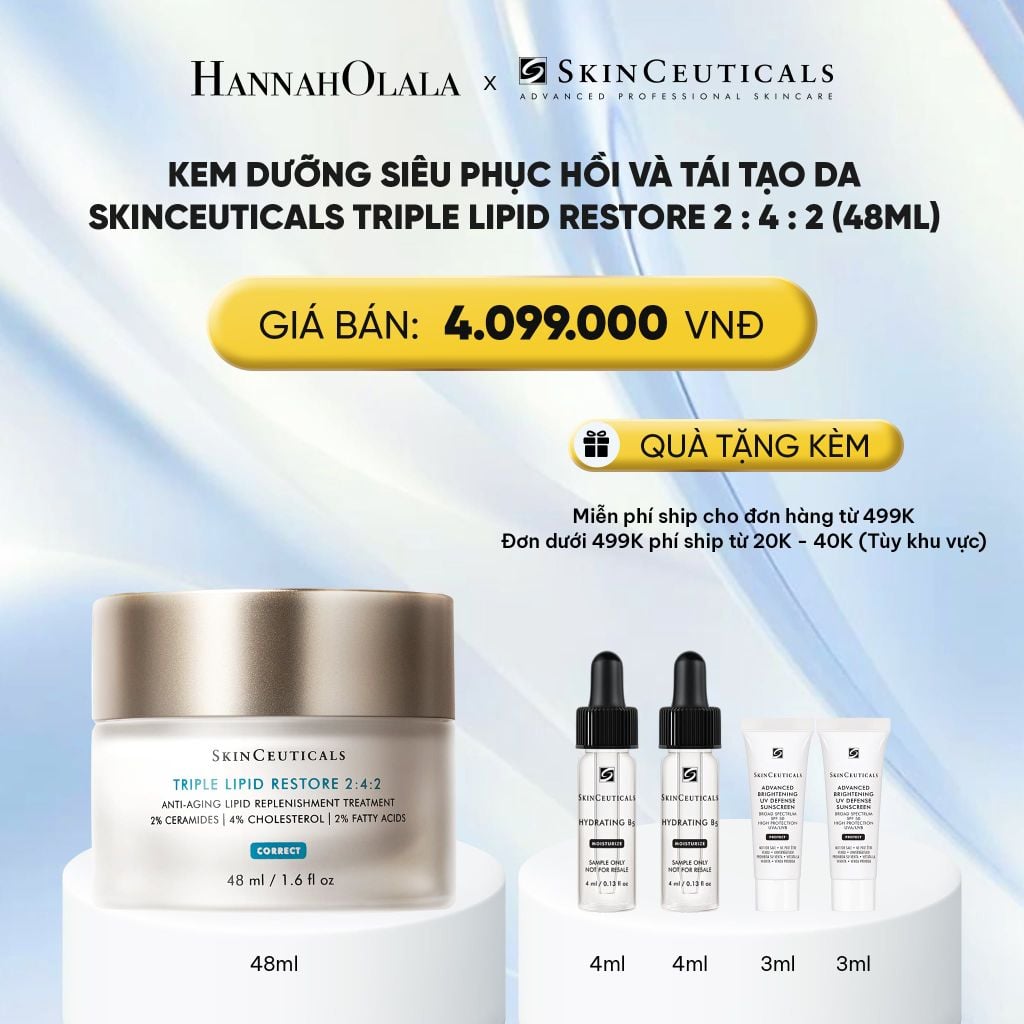  KEM DƯỠNG SIÊU PHỤC HỒI VÀ TÁI TẠO DA SKINCEUTICALS TRIPLE LIPID RESTORE 2 : 4 : 2 (48ML) - DEAL 6 : 