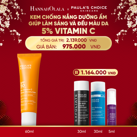  A1666_DEAL 7: KEM CHỐNG NẮNG DƯỠNG ẨM GIÚP LÀM SÁNG VÀ ĐỀU MÀU DA VỚI 5% VITAMIN C SPF 50 60ML 