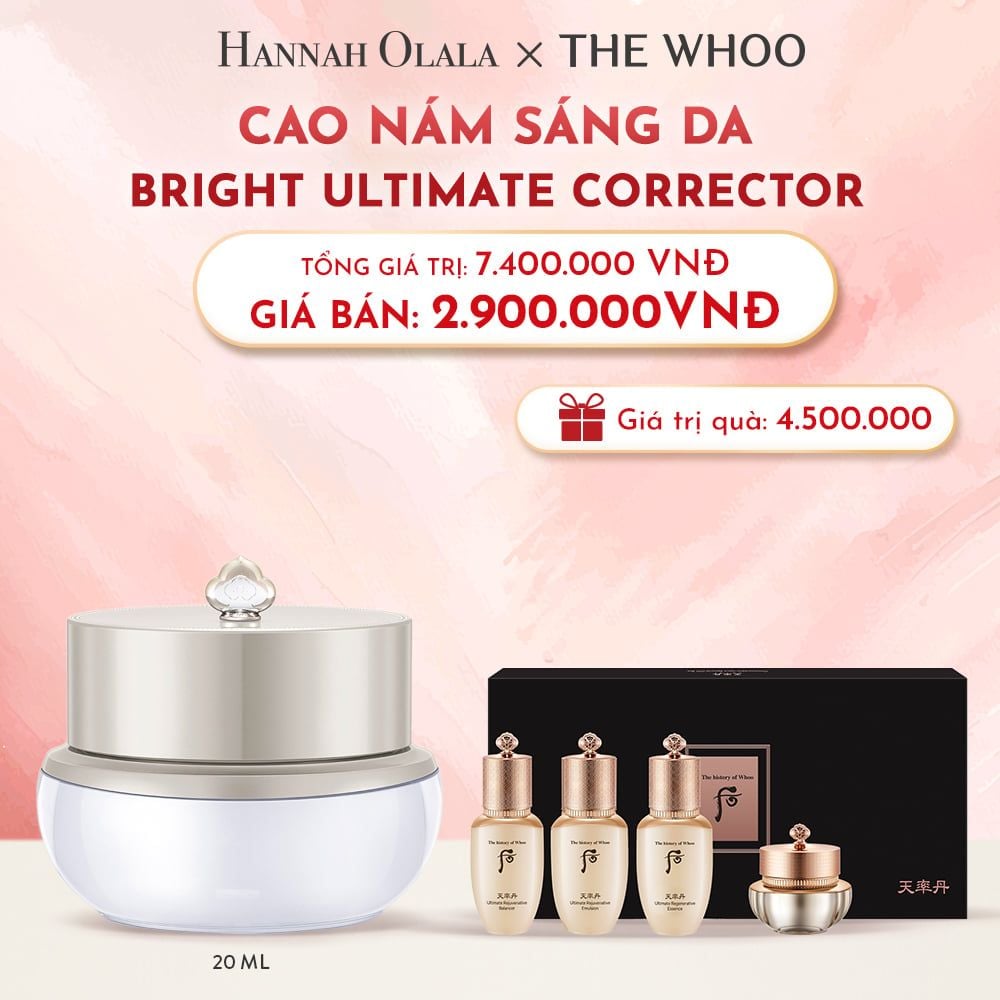  D38_DEAL07: PHIÊN BẢN 2025 - CAO NÁM SÁNG DA WHOO GONGJINHYANG BRIGHT ULTIMATE CORRECTOR 20ML 