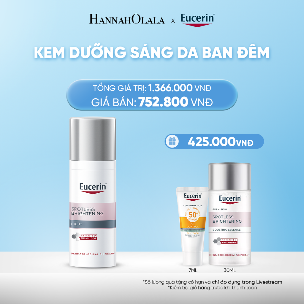  DEAL 01: KEM DƯỠNG ĐÊM GIẢM THÂM NÁM & SÁNG DA EUCERIN SPOTLESS BRIGHTENING 50ML 